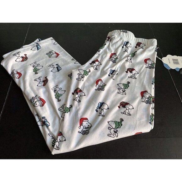 Peanuts Christmas SNOOPY Winter FLEECE Lounge Pajama PJ Pants Women’s Sz M NEW - Picture 9 of 10